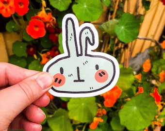 bunny sticker for laptop, cute party favors for kids, rabbit sticker for notebook, tween girl gift, woodland stickers for girl, kawaii