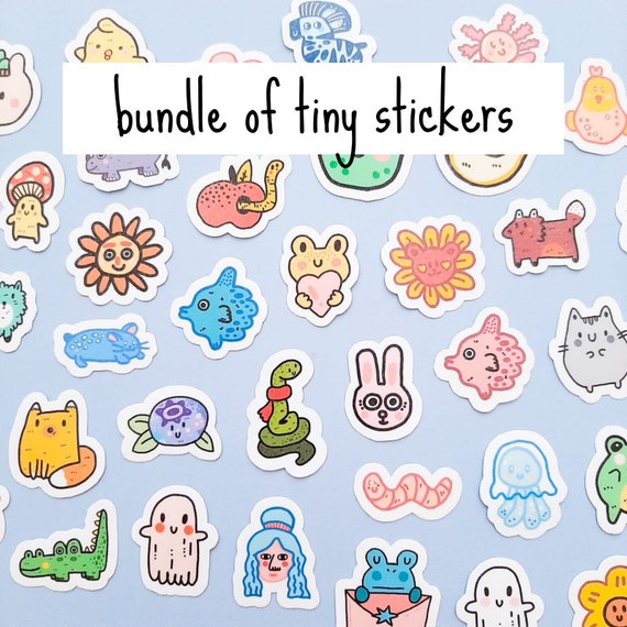 Mini Stickers for Planner, Tiny Stickers for Laptop, Small Stickers for  Gifts, Cute Sticker Bundle for Kids, Animal Sticker Set, Whimsical 