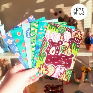Animal Postcard Set, Greeting Card Bundle, Quirky Home Decor, Birthday Card for Kid, Postcrossing Gift, Wall Art for Kids Room, Unhinged Art