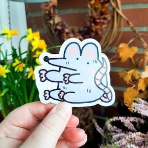Grappige rat sticker voor dagboek, losgeslagen cadeau voor tienermeisje, eclectische sticker voor laptop, leuk cadeau voor vriend, feestartikelen voor volwassenen