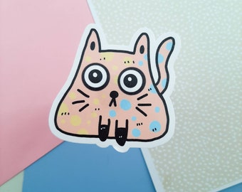 Cute cat stickers for planner, cat lover gift for women, cat mom gift for her, tween girl gift, eclectic cat art, penpal gift, whimsical
