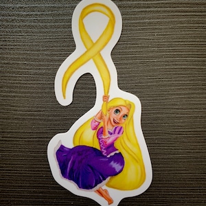Nastro d'oro Rapunzel - Adesivo per la consapevolezza del cancro infantile