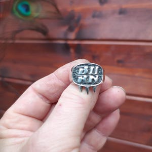 Cyberpunk  Silverhand Styled BURN ring