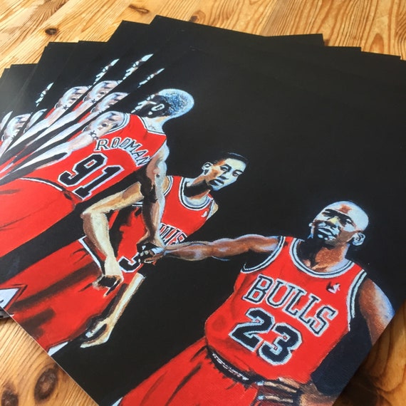 Rodman, Pippen and Jordan - Etsy