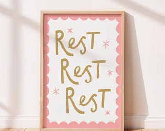 Rest Handwritten Framed Art Print