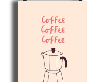 Coffee Lover Moka Pot Unframed Art Print