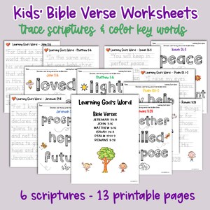 printable bible verse worksheets for kids trace bible verses etsy