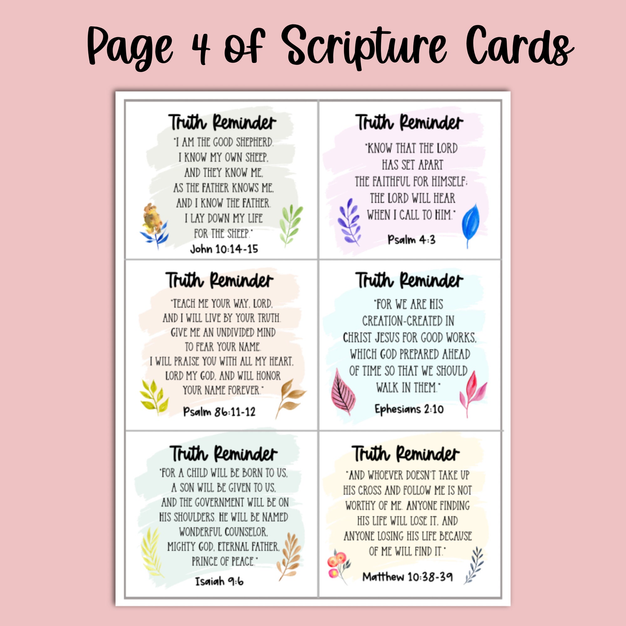 24 Printable Pocket Scriptures Mini Bible Verse Cards - Etsy
