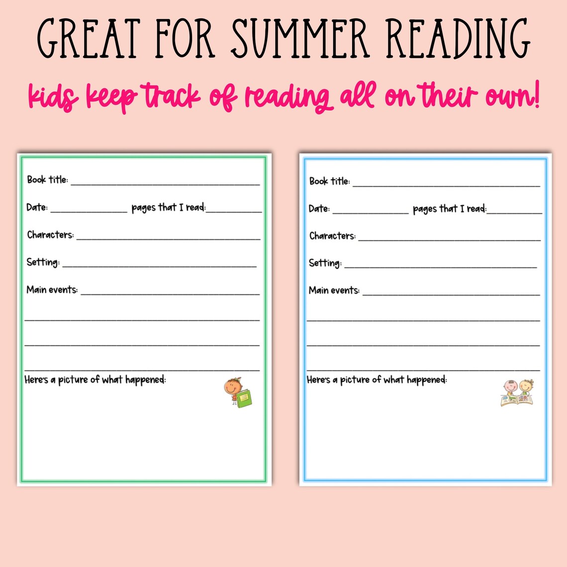 Printable Reading Journal for Kids - Kids Reading Journal - Kids ...