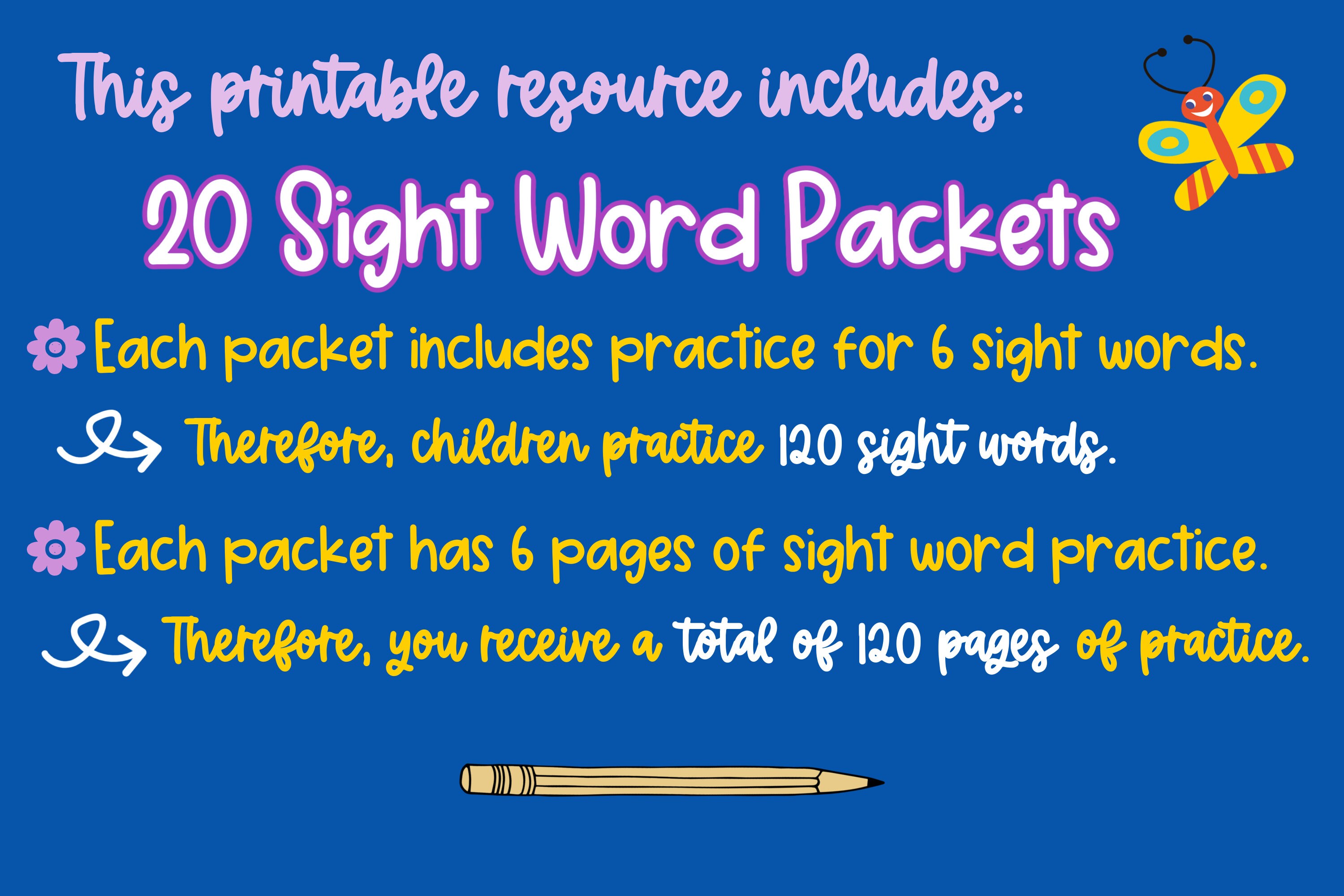 120 Sight Word Worksheets Kindergarten First Grade Sight Word 120 Sight Word Worksheets Kindergarten First Grade Sight Word