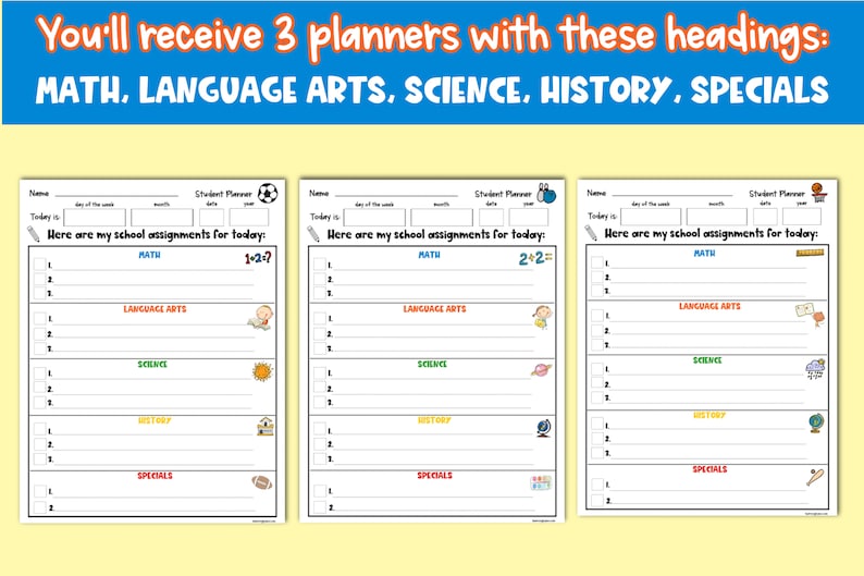 Printable Elementary Student Planner - Homeschool Student Planner ...