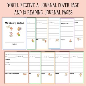 Printable Reading Journal for Kids - Kids Reading Journal - Kids Literary Elements Activity ...