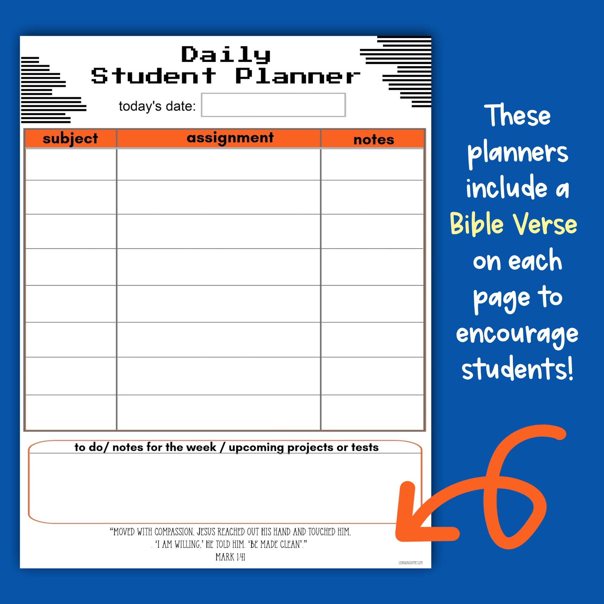 Printable Assignment Planner for Middle &amp; High School Students ...