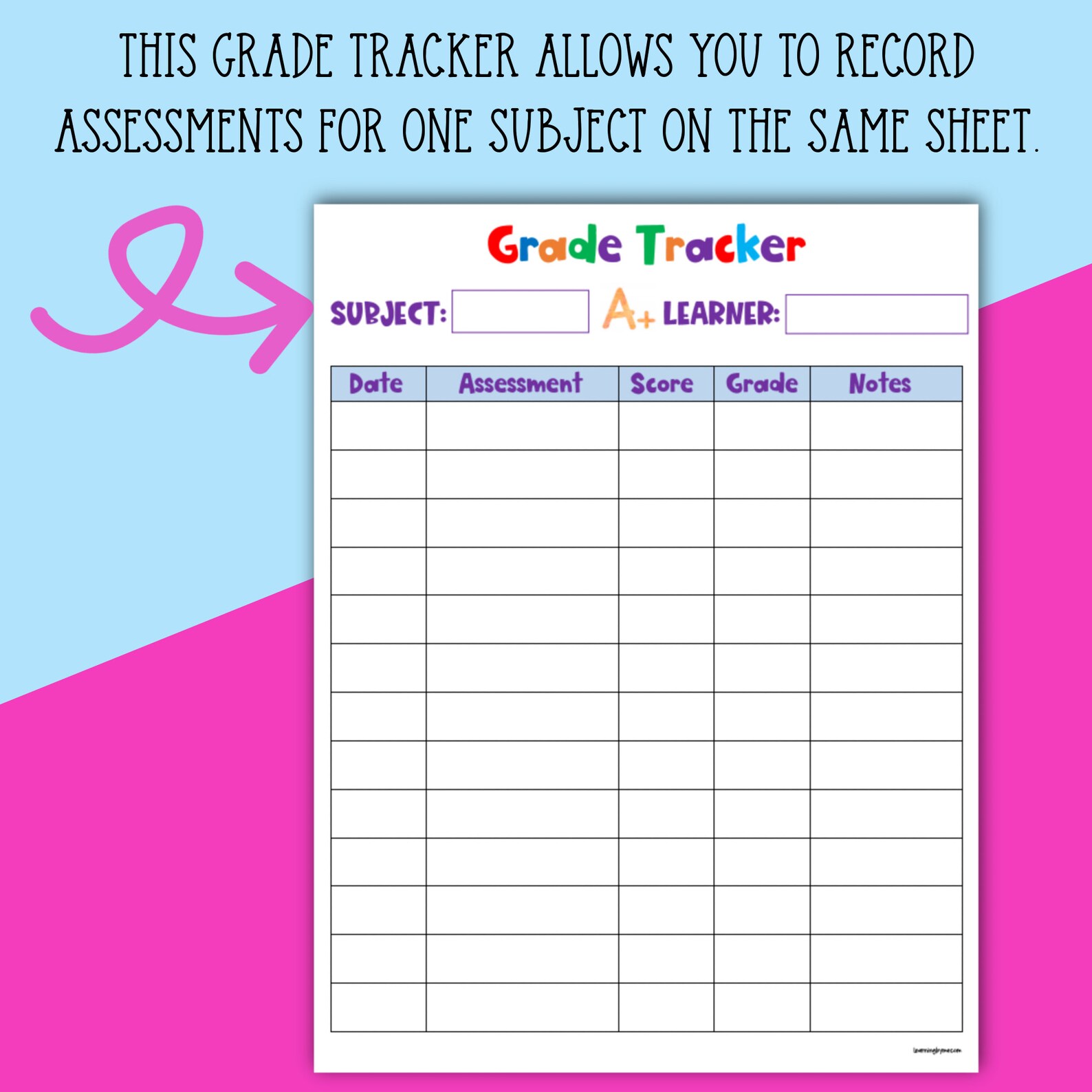 Printable Grade Tracker Assessment Recorder Homeschool | Etsy