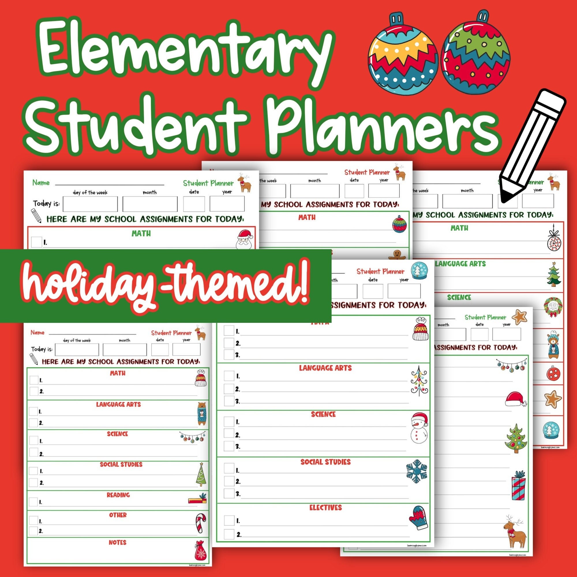Sports-themed Printable Elementary Student Planner -  in 2023  Student  planner, Homeschool student planner, Homeschool students