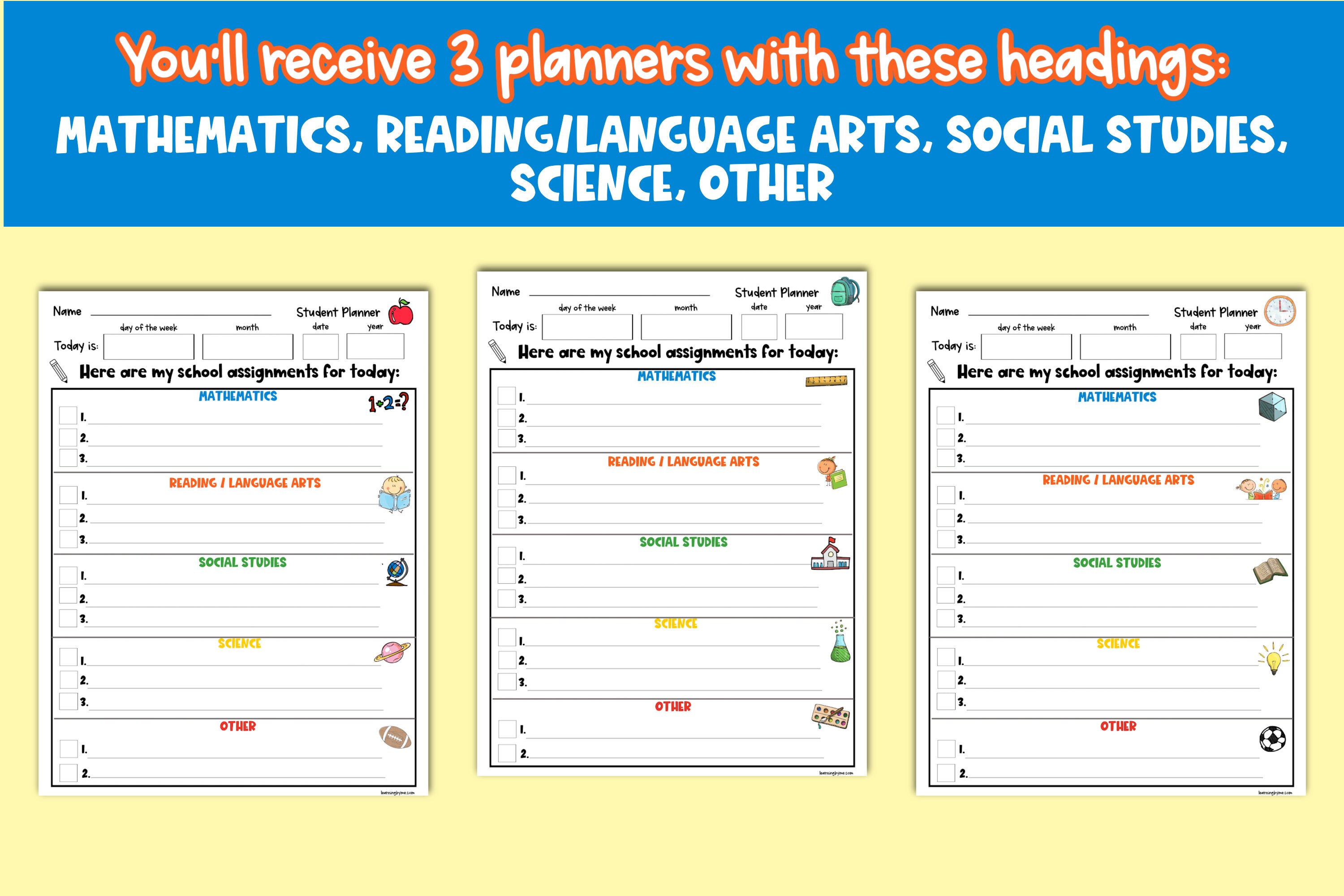 Printable Elementary Student Planner - Homeschool Student Planner ...
