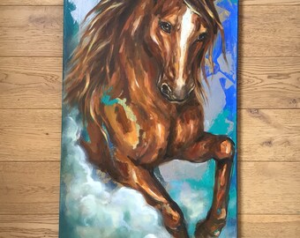 Running Horse Painting Animal Painting Horse Oil Painting Horse Horse lover gift