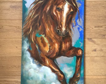Running Horse Painting Animal Painting Horse Oil Painting Horse Horse lover gift