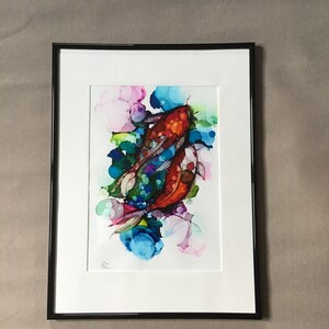 Koi fish drawing, unique and original art for walls, art contemporary, art moderne image 4
