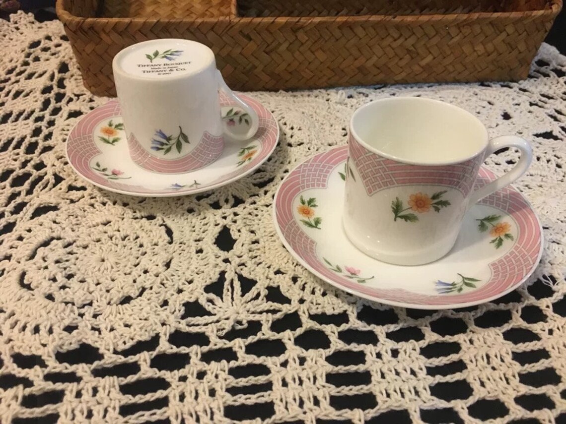 Vintage Tiffany Espresso coffee cups 2001 Rare Design Tiffany Etsy