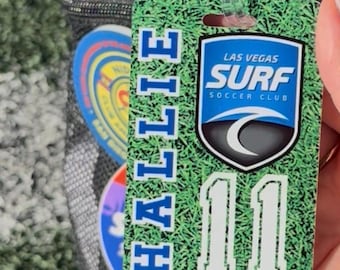 Custom Aluminum Soccer Team Bag Tag, Personalized Logo Luggage Tag