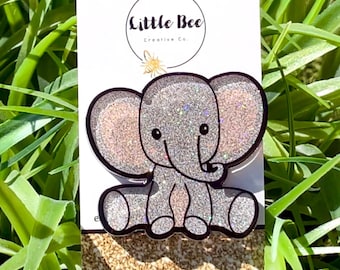 Baby Elephant Badge Reel, Elephant Badge Reel, Glitter Badge Reel, Pediatric Badge Reel