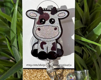 Cow Badge Reel, Gift, Office, Pediatrics