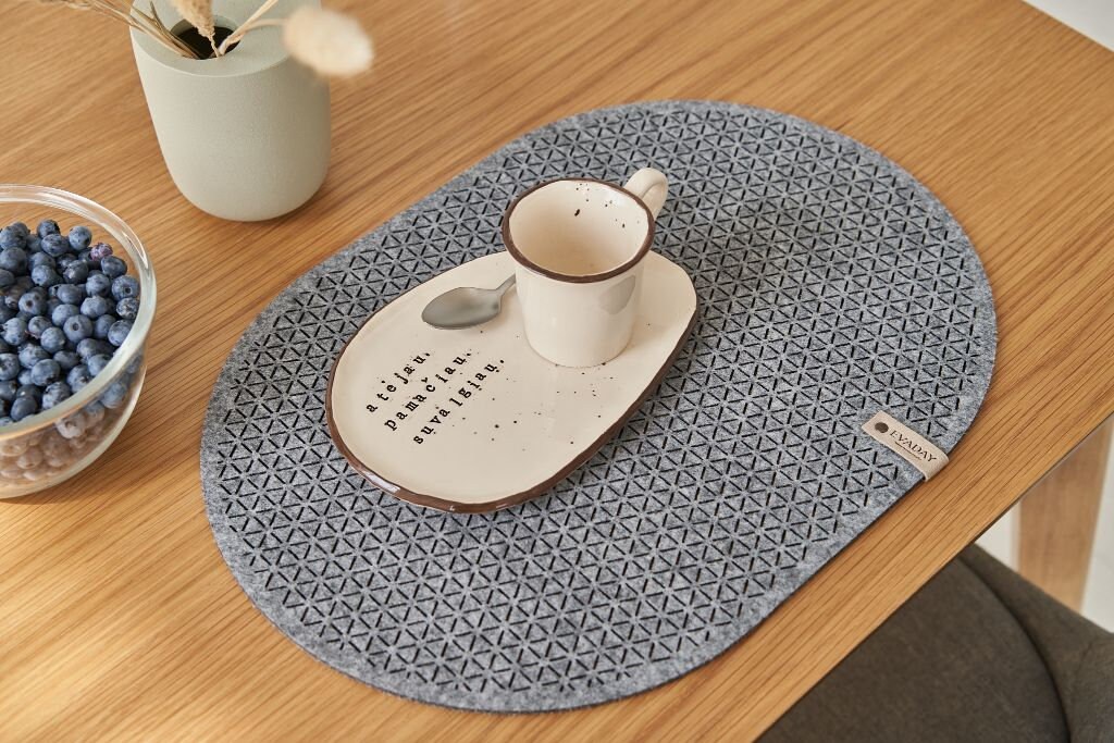 Felt Oval Table Placemat Felt Dining Placemat Modern Felt Etsy