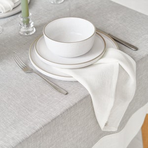 Elegant White Hemp Linen Napkins - Soft and Absorbent Dining Napkins, Perfect for Wedding Decor and Everyday Use