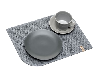 Grey Rectangular Table Placemats - Felt Placemat, Felt Table Decorations, Felt Placemat STELLE