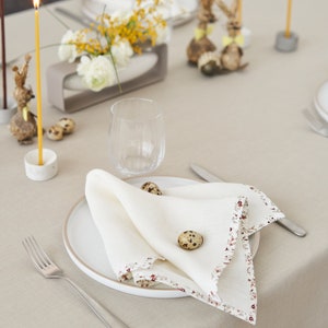 Vegan Table Napkins, Eco-Chic Table Linens, Plant-Based Napkins, White Hemp Cloth, All-Natural Table Napkins