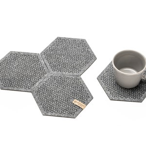 Felt Hexagon Coaster - Felt Coasters Set, Drink Coaster, Modern Coaster, Set of 2 4 6, Cup Coaster