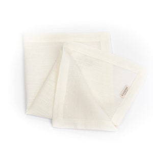 Linen napkins, Linen table napkins, Set of 2 4 6 8, Hemp napkins, Linen Napkins in white color with embroidered twig image 6