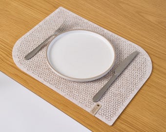 Brown Felt Placemats Set - Modern Table Decor - Rectangular Felt Table Mats for Coffee or Dining - Heat-Resistant and Easy to Clean
