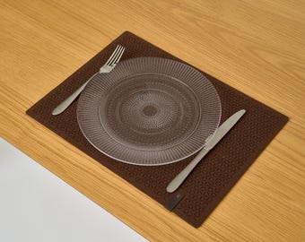 Brown Felt Placemat STELLE: Scandinavian Table Decoration