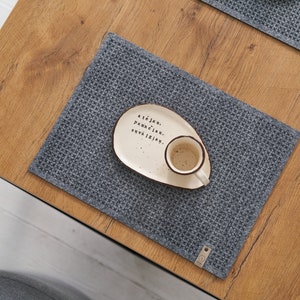 Rectangular Placemats, Grey Placemat, Felt Placemat with Laser Cut Pattern, Table Decor, Table Protector, Modern Placemat