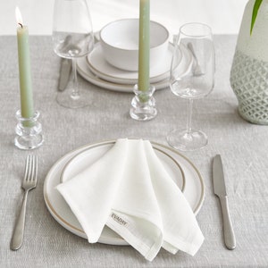 Elegant White Hemp Linen Napkins - Soft and Absorbent Dining Napkins, Perfect for Wedding Decor and Everyday Use