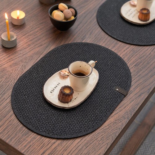 Felt Oval Table Placemat Felt Dining Placemat Modern Felt Etsy