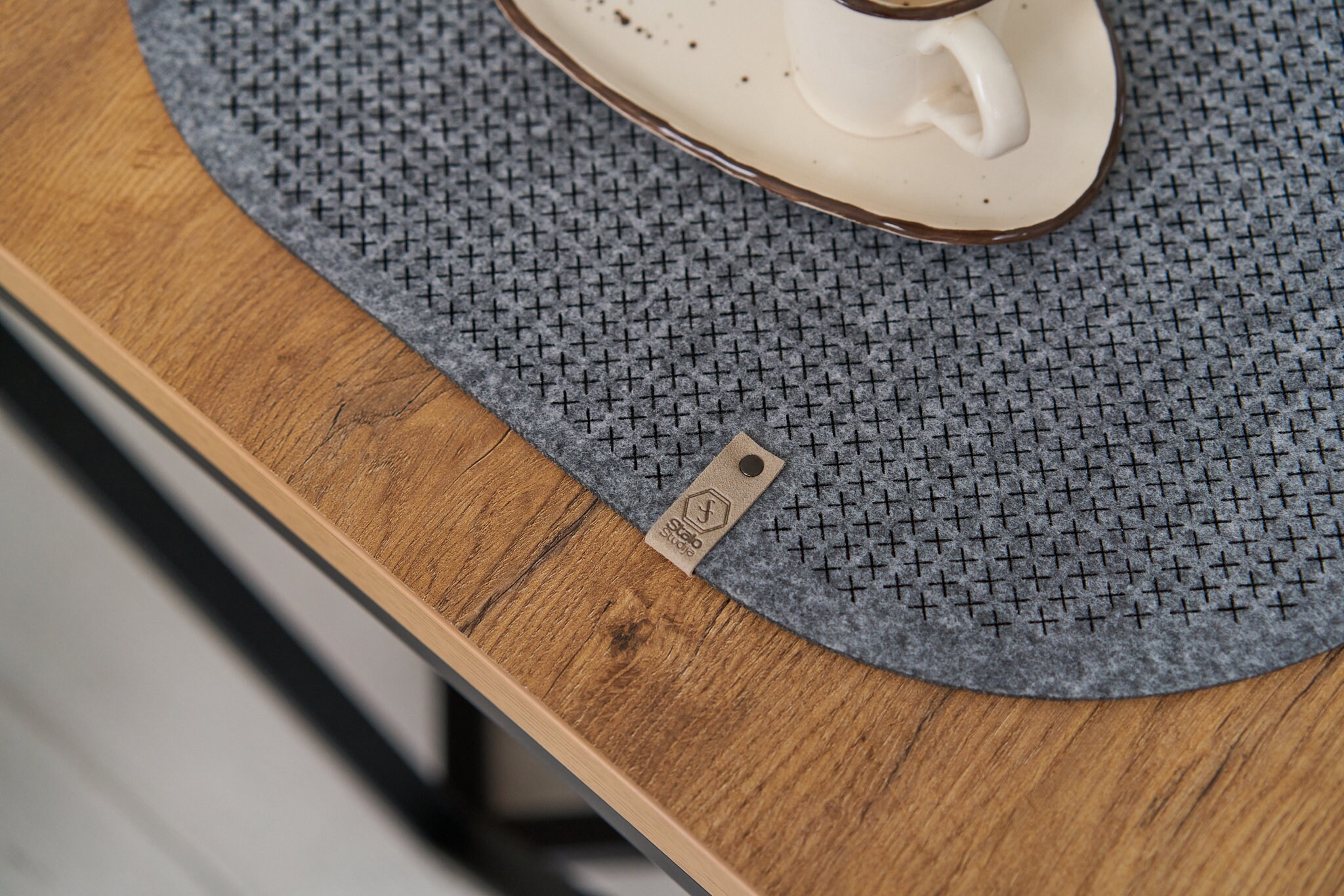 Felt oval table placemat felt dining placemat modern felt Etsy