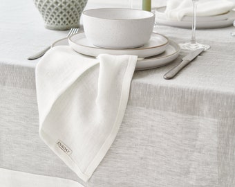 White Hemp Linen Napkins - Soft and Absorbent Dining Napkins, Perfect for Wedding Decor and Everyday Use