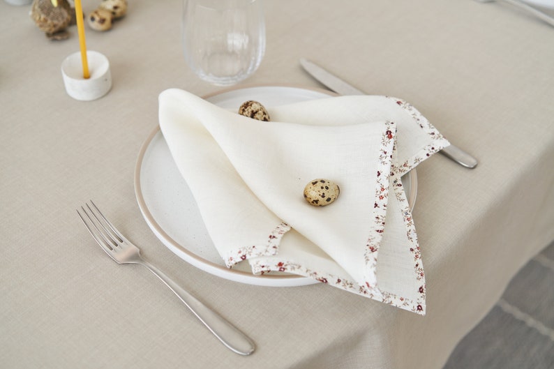 White Party Napkins, Hemp Linen Napkins, Organic Table Settings, Easter Napkins, High-Quality Hemp Napkins