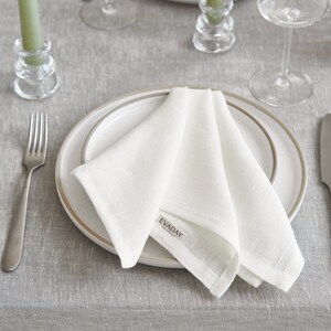 Elegant White Hemp Linen Napkins - Soft and Absorbent Dining Napkins, Perfect for Wedding Decor and Everyday Use