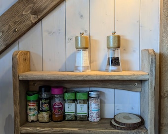 Wall Mounted Wooden Spice Rack / Kitchen Rack Storage