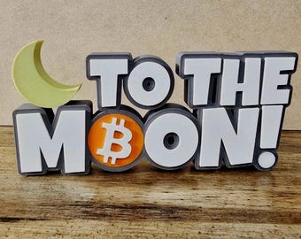 To The Moon! Sign – Crypto Decor | Cryptocurrency Gift for Traders, Hodlers, and Bitcoin Fans