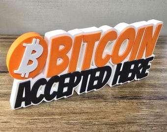 Bitcoin Desk Sign | Crypto Accepted Here! | Superhero Theme