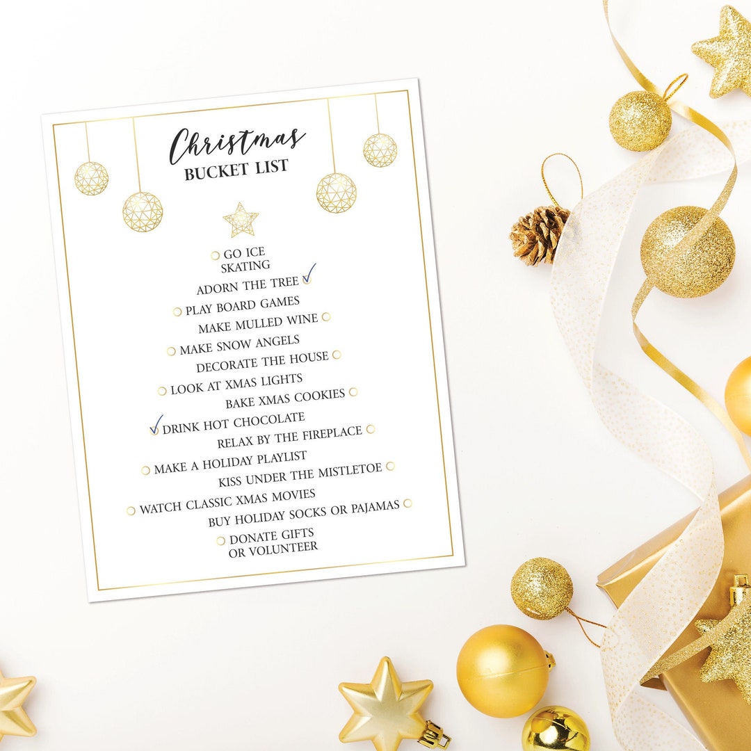 Christmas Bucket List Printable December to Do List for - Etsy