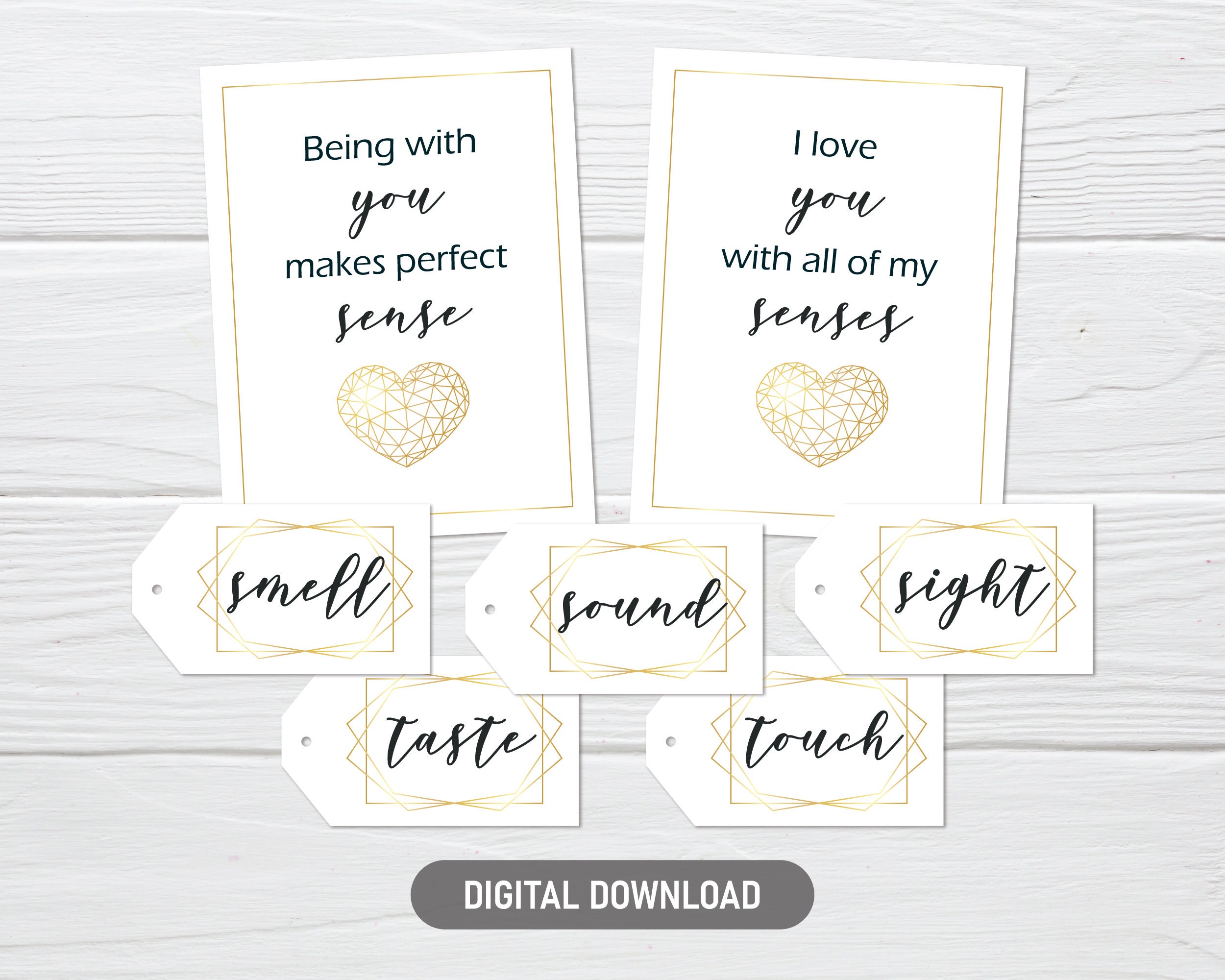 5 Senses Gift Tags Printable Love You With All Senses Card - Etsy