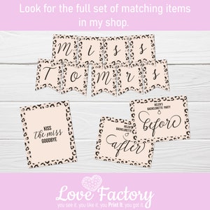 Bachelorette Before After Signs Printable Animal Print Photo | Etsy