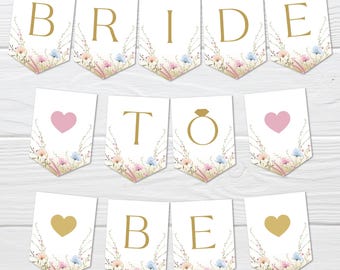 Wildflower Bride To Be Banner: Printable Floral Hen Party Decor