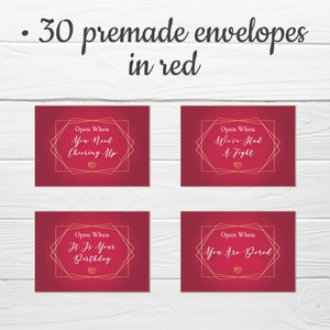 Open When Letters Printable Envelopes DIY Kit for Long | Etsy